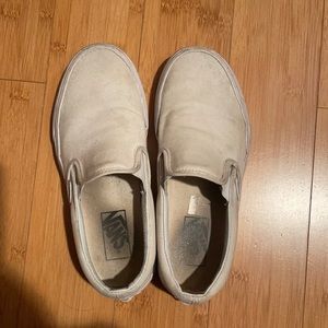 White Slip On Vans